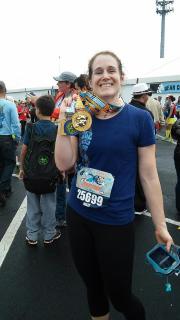 Kelly at the finish line of this year's Disney Marathon.