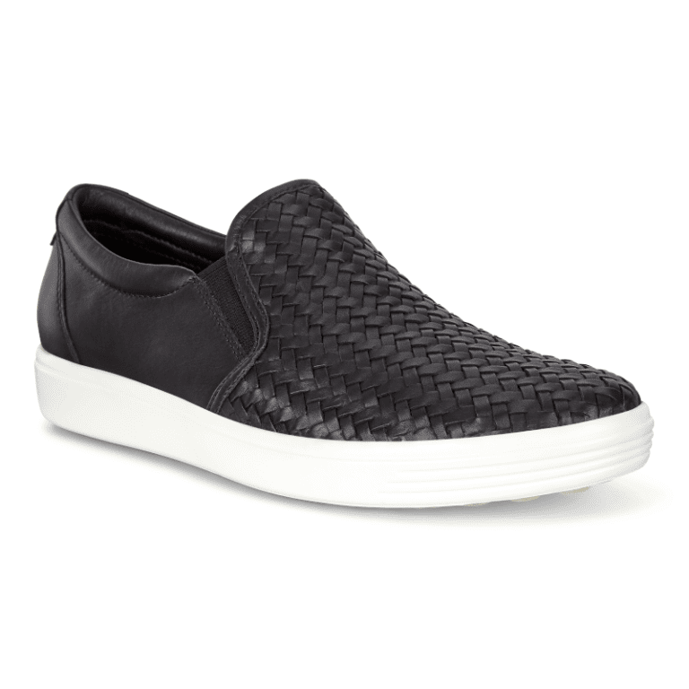 Women's ECCO Soft 7 Woven Slip-On II - Black | Stan's Fit For Your Feet