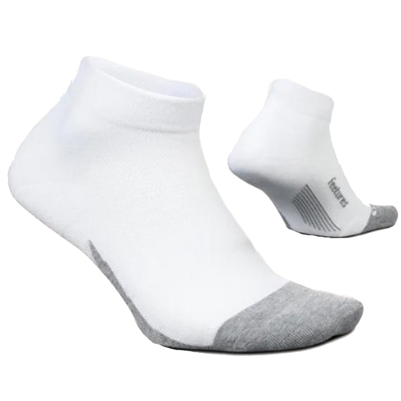 Feetures Elite Max Cushion Low Cut Socks – White (Pair)-min