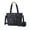 Baggallini Any Date Tote Onyx Floral Front-min