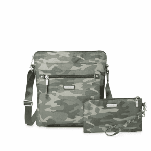 Baggallini Go Bagg With Wristlet Olive Camo Front min
