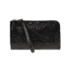 Joy Susan Faux Fur Wristlet and Wallet Abstract Black Strap Showing