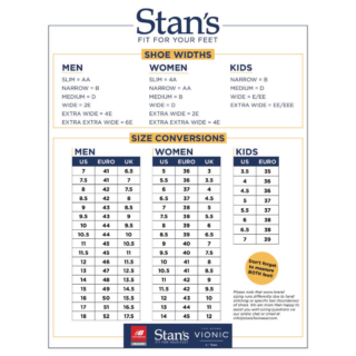 stans size chart square