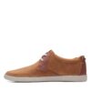 Mens Clarks Gerald Low-Tan Leather Side Interior-min