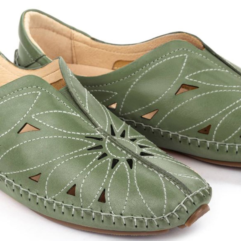 Women’s Pikolinos Jerez Leather Moccasin – Mint Green (CU)-min