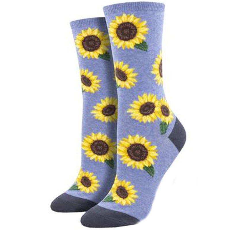 Socksmith More Blooming Crew Socks – Blue Heather-min