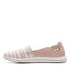 Women's Clarks Breeze Step-Taupe Canvas Side Interior