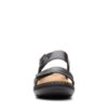 Women's Clarks Merliah Opal Sandal - Black Leather (front)-min
