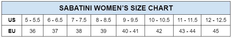 Sabatini Womens Size Chart min