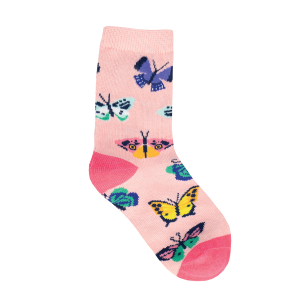 socksmith kids butterfly migration pink