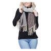 elegant essence ombre scarf with tassels grey