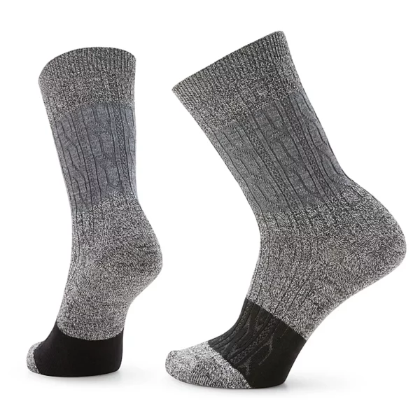 Women's Smartwool Everyday Color Block Cable Crew Socks - Charcoal