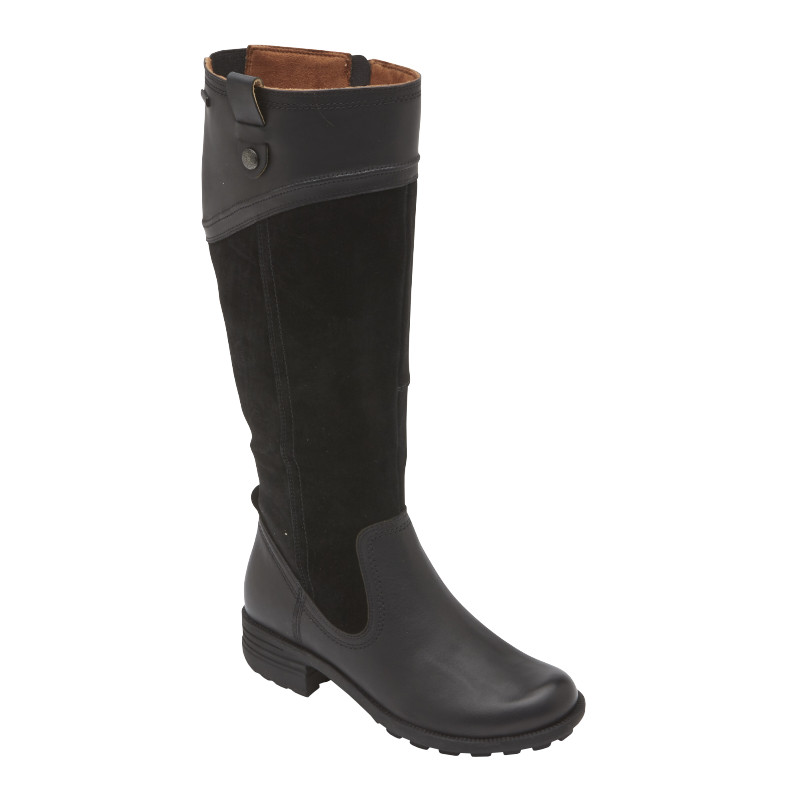 Women's Cobb Hill Brunswick Tall WP Boot - Black Leather Suede | Stan's ...
