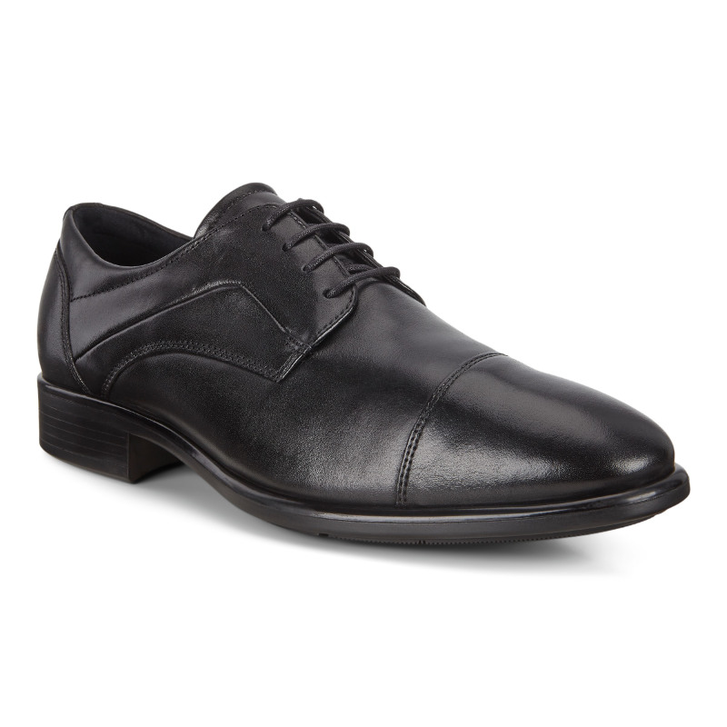 Men's ECCO Holton Apron Toe Tie - Black Stan's Fit For Feet
