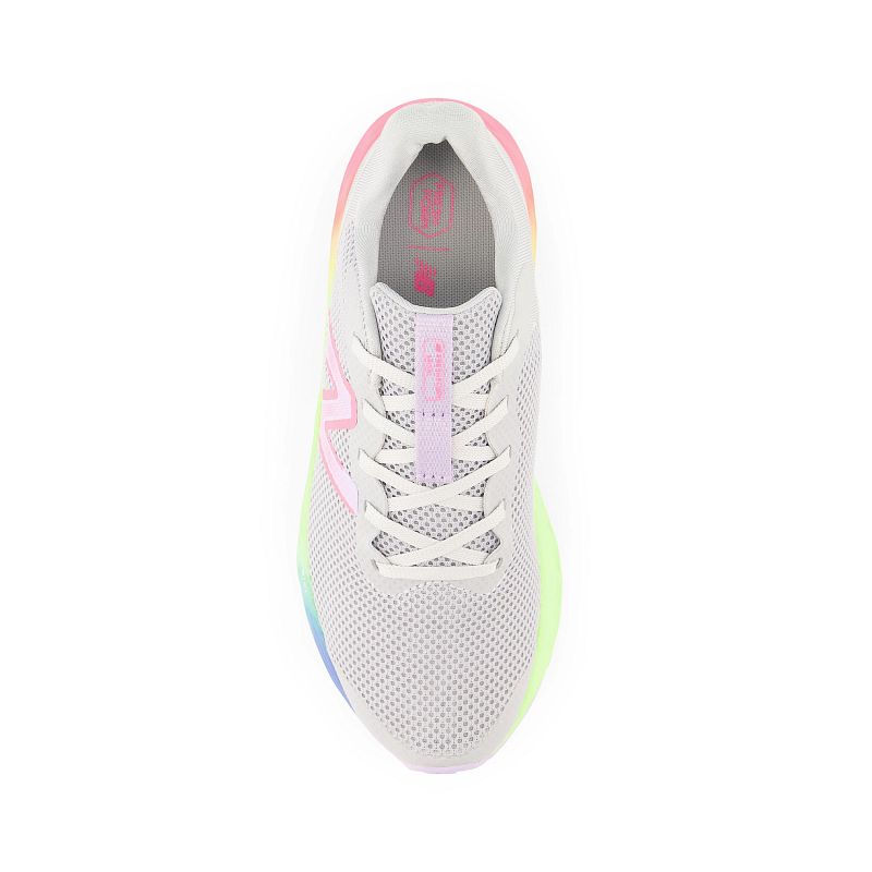 Kids’ New Balance Fresh Foam Arishi v4 Sizes 3.5-7 – Light Aluminum/Cyber Lilac/Neon Pink