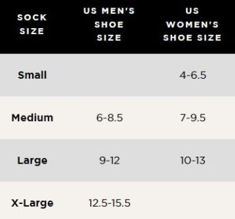 Feetures Men and Women Size Chart min