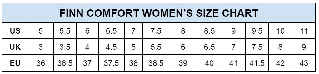 Finn Comfort Womens Size Chart min