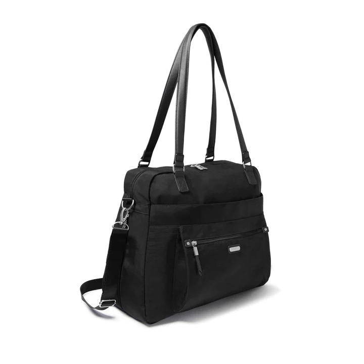 Baggallini Overnight Expandable Laptop Tote With RFID Phone Wristlet - Black