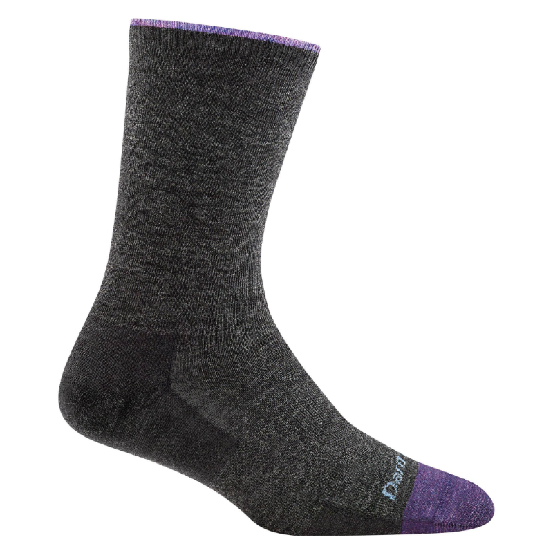 Women's Darn Tough Vermont Solid Basic Crew Lightweight Lifestyle Sock - Charcoal