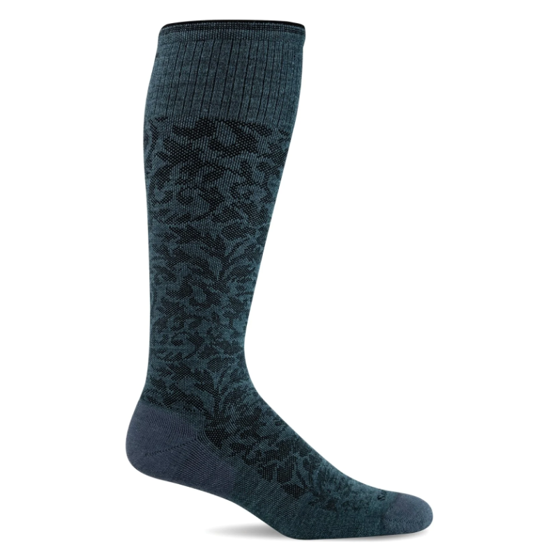 Women’s Sockwell Damask Moderate Graduated Compression Socks – Blueridge