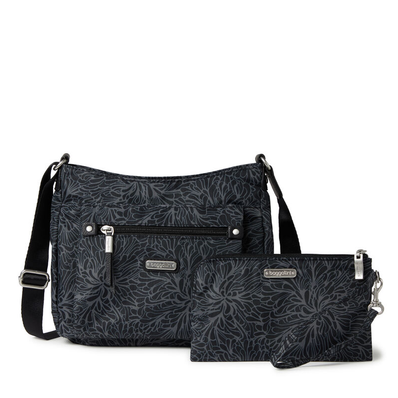 Baggallini Uptown Bagg With Wristlet %E2%80%93 Midnight Blossom 1