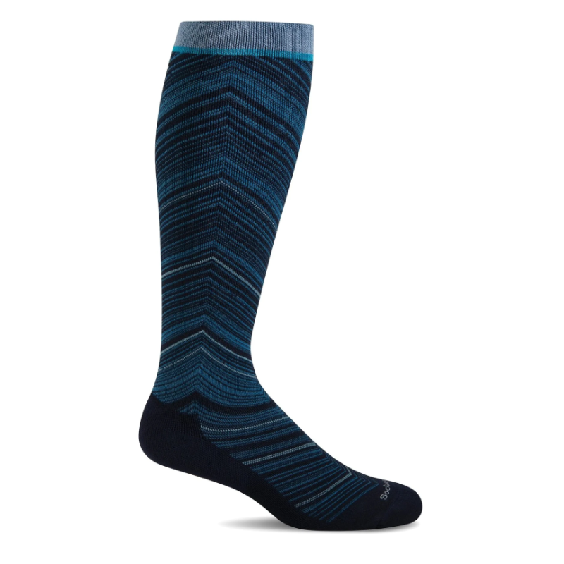 Women’s Sockwell Full Flattery Moderate Graduated Compression Wide Calf Fit Socks – Navy