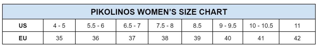 Pikolinos Womens Size Chart min