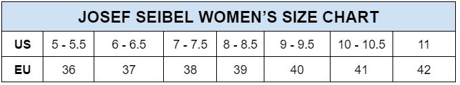 Josef Seibel Womens Size Chart